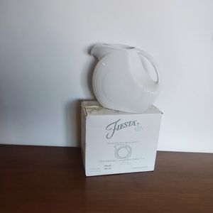 Fiesta White Disc Pitcher - Vintage Homer Laughlin